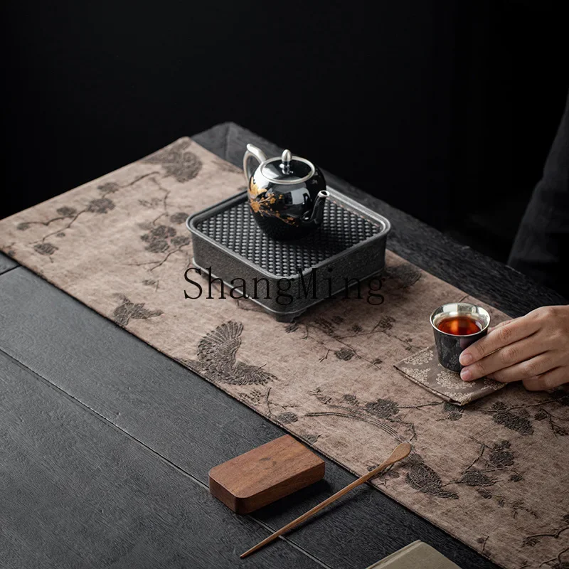 

CLL fragrant cloud yarn silk tea mat tussah silk table retro light luxury fabric tablecloth