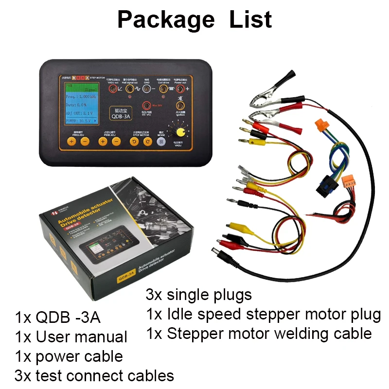 QDB 2A 3A 12 ~ 24V probador de inyector de prueba de bobina de encendido Detector de fallos de actuador de automóvil herramientas de diagnóstico de