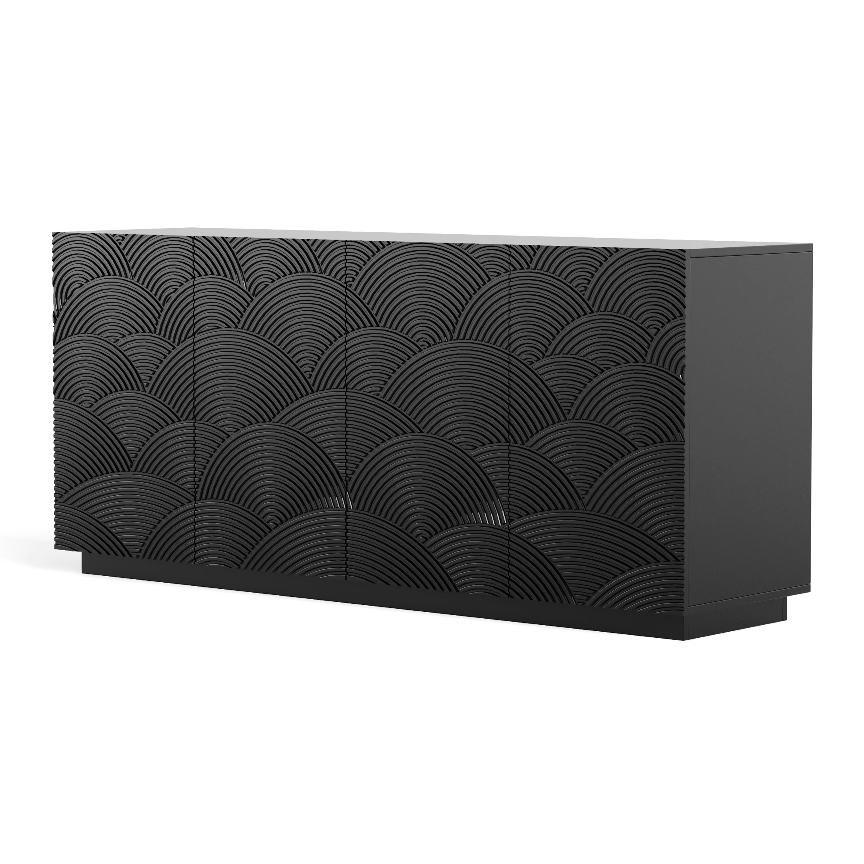 

Buffet Cabinet 4 Doors Modern Accent Storage Luxurious Floor Cabinet Buffet with Freestanding Anti for Kitchen