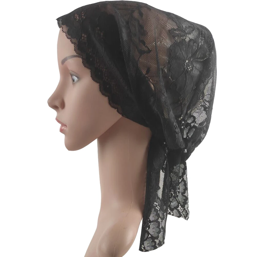 Turban Hijab Musulman pour Femme, Bonnet en Dentelle, Chapeau Nik, Couverture Islamique Contre la Perte de Cheveux, Sous-Écharpe, Vêtement de Sauna Rond