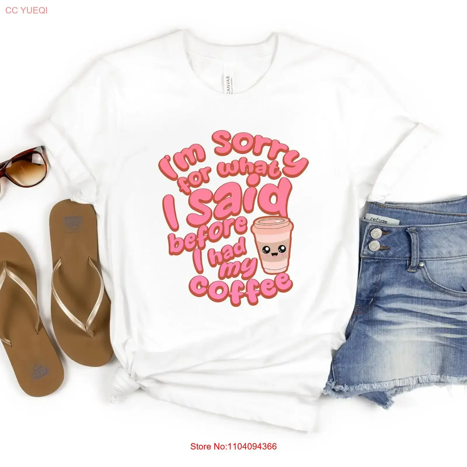 

Funny Coffee Lover T Shirt I'm Sorry for What I Said Before Had My Positive Vibes Trendy Eye Catching Retro Look Kawaii Unisex