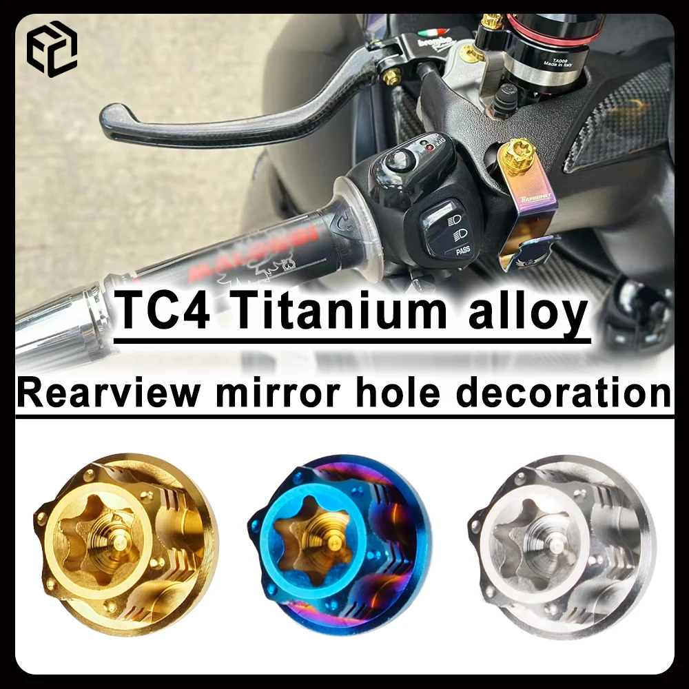 

TC4 Titanium Alloy Motorcycle Rearview Mirror Hole Plug Screw Cover For HONDA ADV350 XADX 750 ADV150 160 MSX 125 CC110 CT110