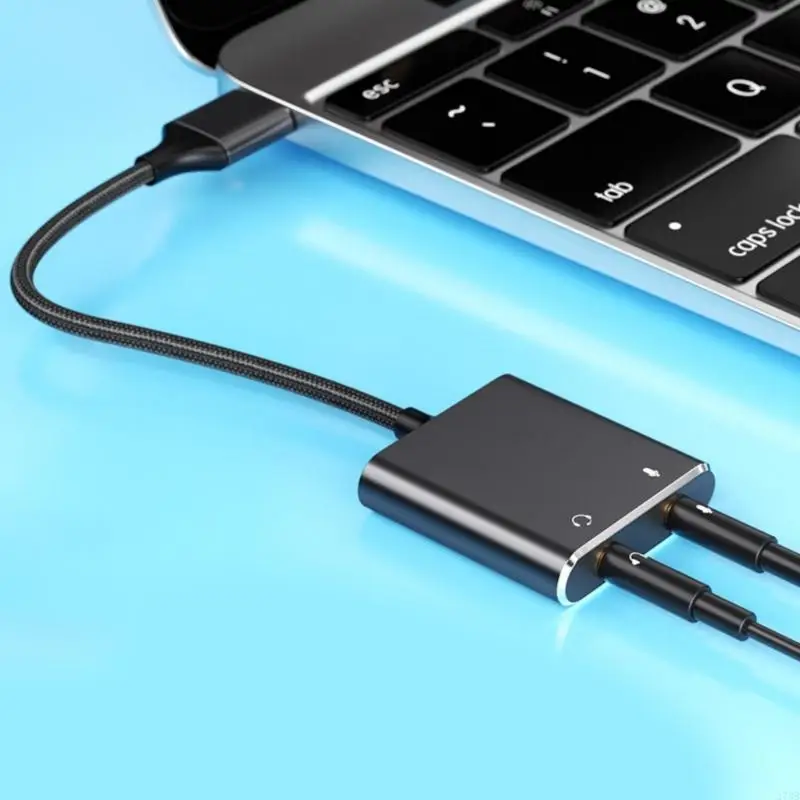 Portable USB Sound Adapter External Stereo Sound Card Converter Enhancing Sound Experience on Laptops Desktops Phones