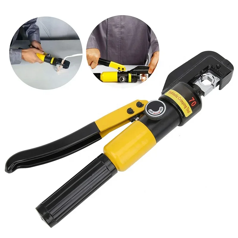 6 Tons Hydraulic Pliers handheld crimping tool with 16pcs Molds and Storage Case