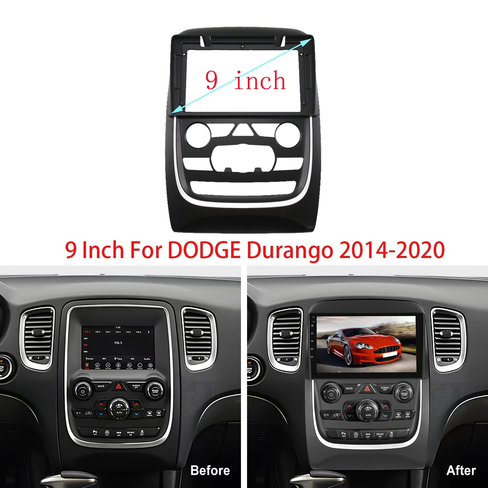 

9 Inch For DODGE Durango 2014-2020 Car Radio Stereo GPS MP5 Android Player Head Unit 2 Din Fascia Panel Dashboard Frame Cover