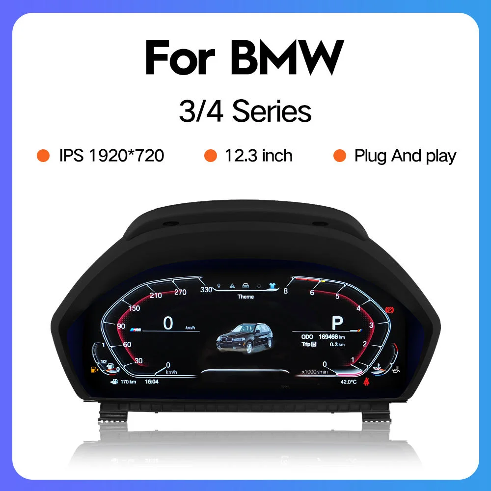 12.3 Inch Digital Cluster 3 4 Series F30 F31 GT F34 F35 M4 F32 F33 F36 NBT EVO 2013-2020 LCD Dashboard Speedmeters
