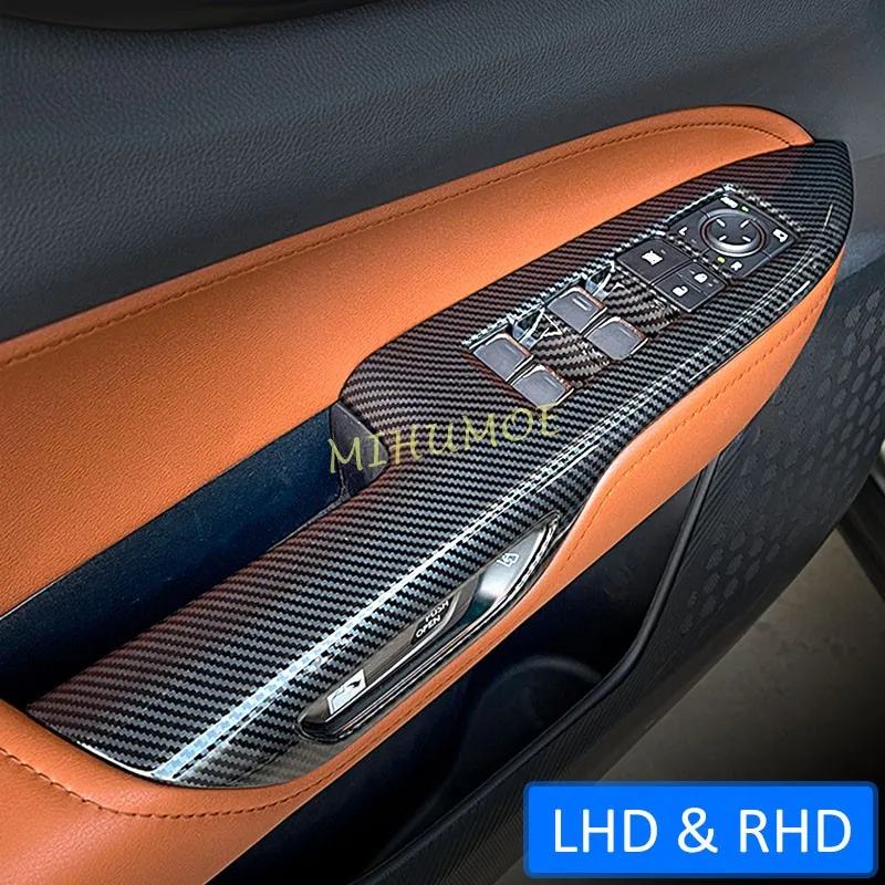 

Для Lexus NX250 NX350 NX450h + 2022 2023 2024 2025 углеродное волокно, внутренняя дверь, окно, переключатель, панель, накладка