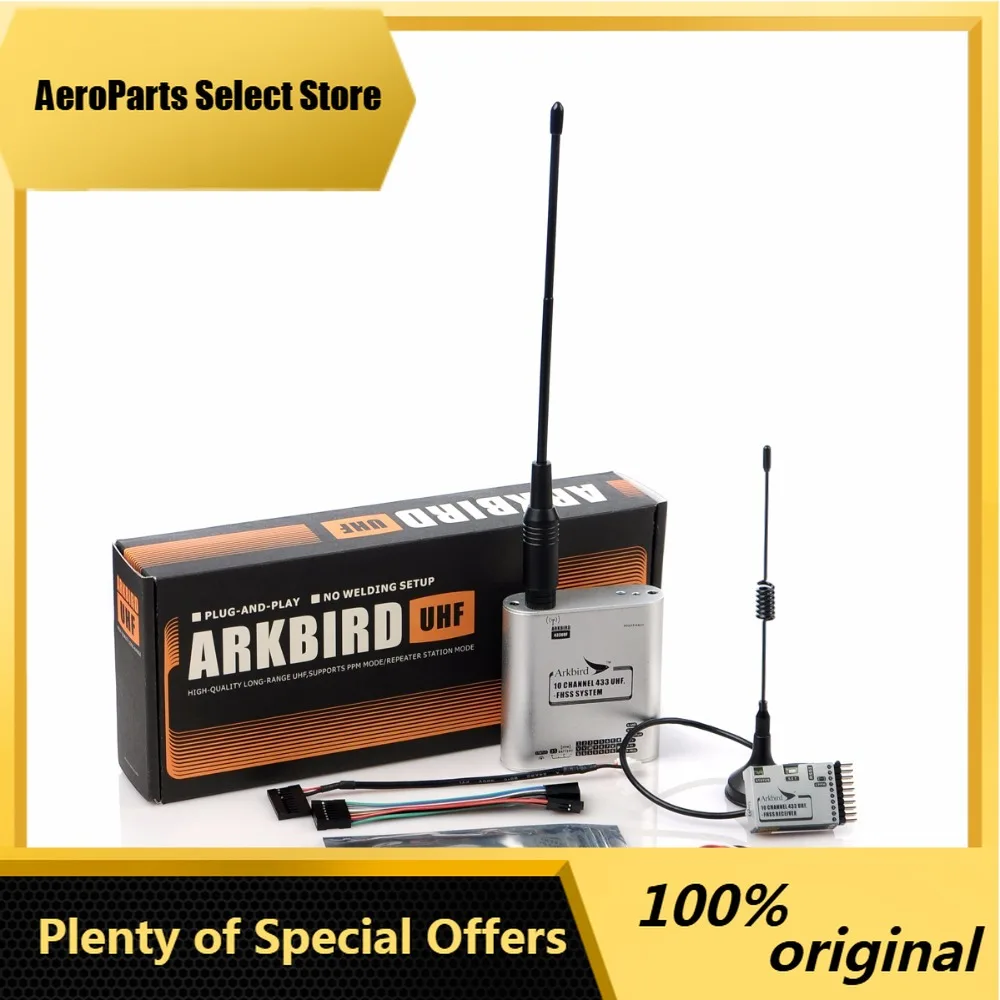 AeroPartsArkbird 433MHz 10 Channel FPV LRS UHF Fhss System Transmitter and Receiver TX+RX Set for Futaba/APM/PIX Flight contol