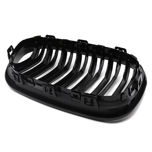 Imagen 2 del producto Parrilla de malla de radiador de carreras para parachoques delantero, para BMW Serie 1 F20 F21 Facelift 2015-2019 años, negro mate brillante, Color M, estampado de carbono