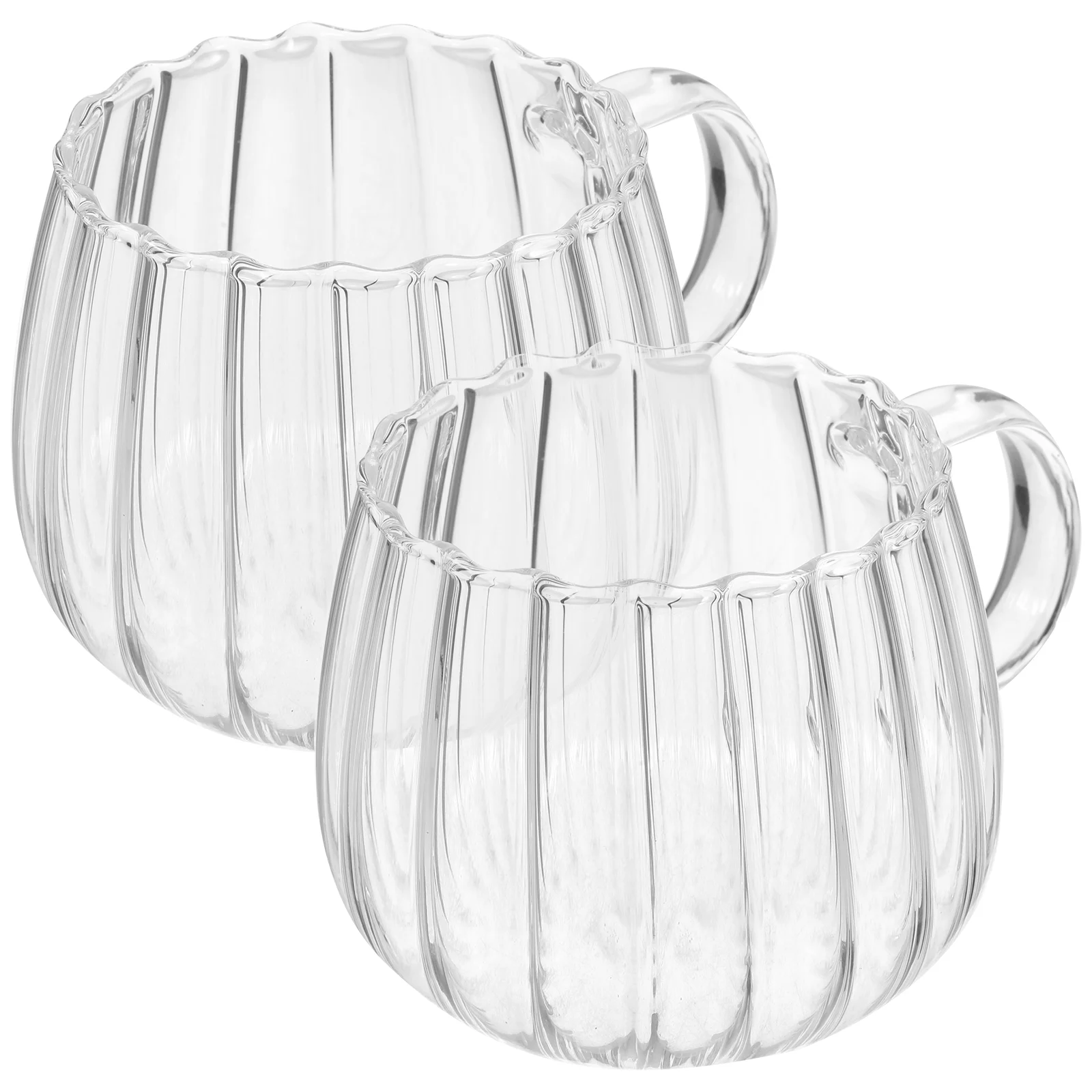 

2 Pcs Container Glass Pumpkin Cups Office Fall Decor Mug Clear Beverage Mugs Household Water