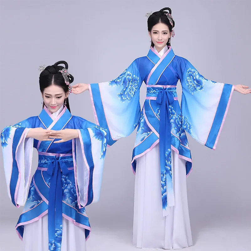 Traditional Wei and Jin Style Hanfu Ancient Costume Improvement Wide Sleeved Qu Xiang Ru Skirt Performance Costumes