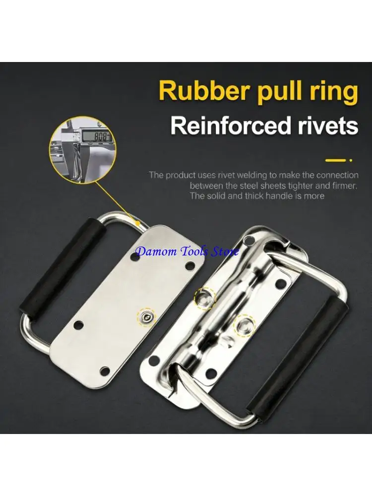 57BE Movable Folding Pull Hardware With Ergonomic Design Spring Loaded Rubber Handle