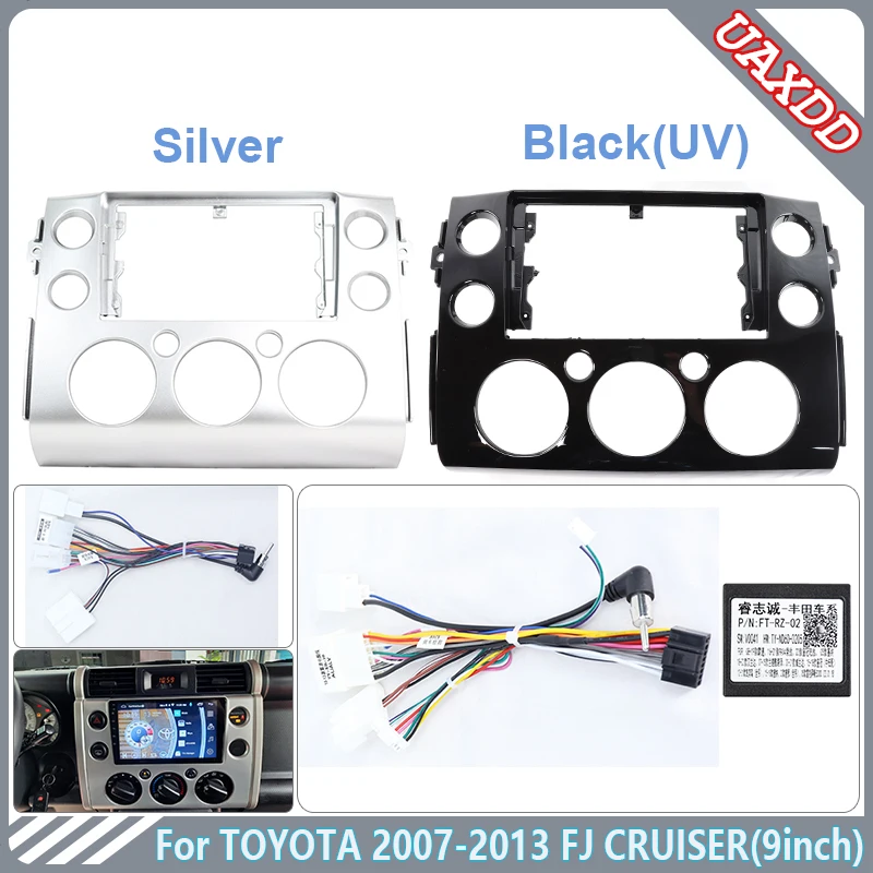 Dla Toyota 2007-2013 fj cruiser 9-calowe samochodowe CD DVD Radio Android Stereo audio ekran odtwarzacz powięzi kable nawigacyjne rama wiązki