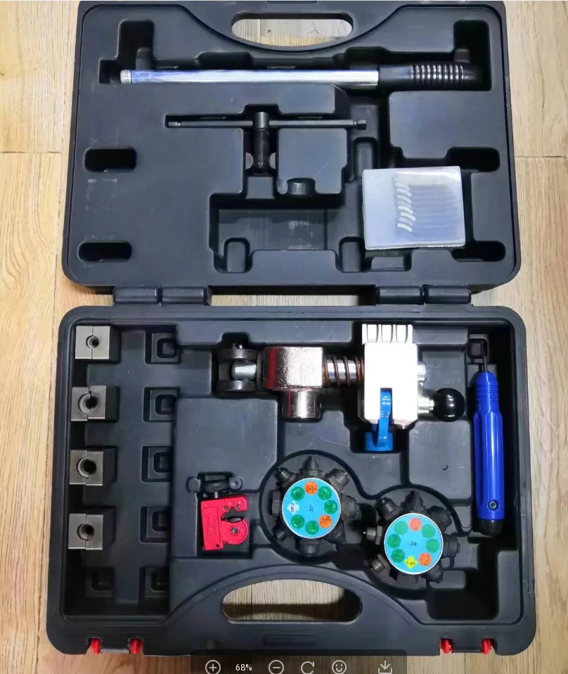 

Professional Brake Line Flaring Tool 45/37 Degree Kit for Single, Bubble, and Double Flares 3/16", 1/4", 5/16", 3/8" Tubing