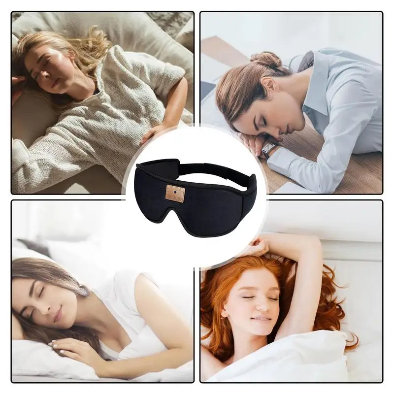 가정용 수면 헤드폰 아이 커버 사이드 슬리퍼 이어버드, 스테레오 스피커, 휴대용 무선 헤드폰, 편안한 헤드밴드