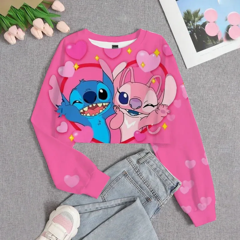 

Christmas New Girl's Children's Wear Printed Short Hoodie Disney Sewn Casual Cute Cartoon Girl's Sweatshirt Top