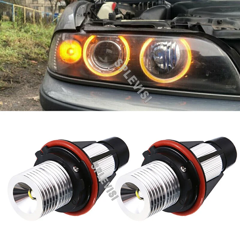 

2x 6W Amber LED Angel Eyes Halo Ring Marker Light Bulbs Fit For BMW E39 E60 E63 E64 E53 X3 X5 E87