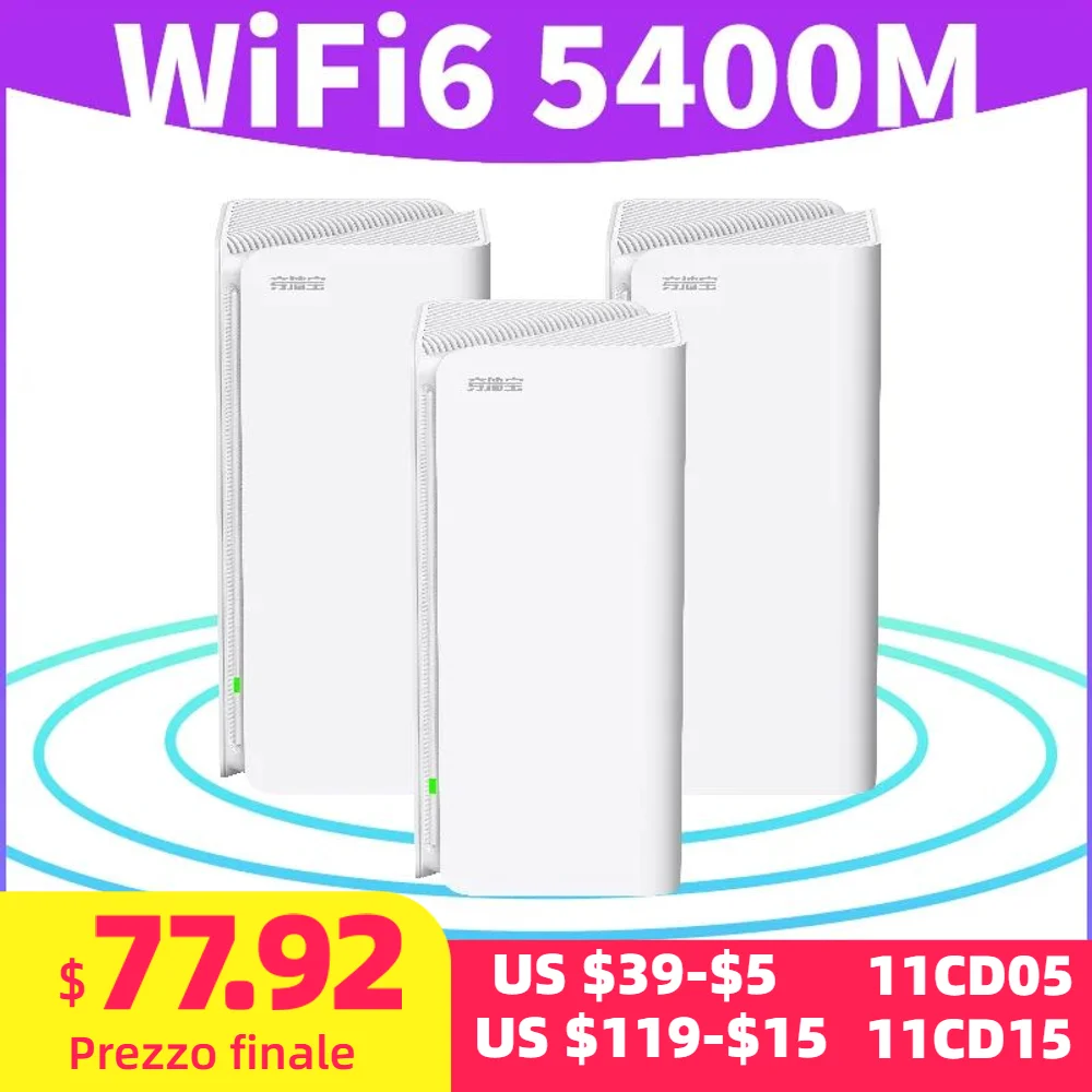 Tenda WiFi 6 Router Home Wi-Fi Mesh System Dual-Band AX5400M Wireless Gigabit Network EM15 Pro Wifi Booster 5G Repeater