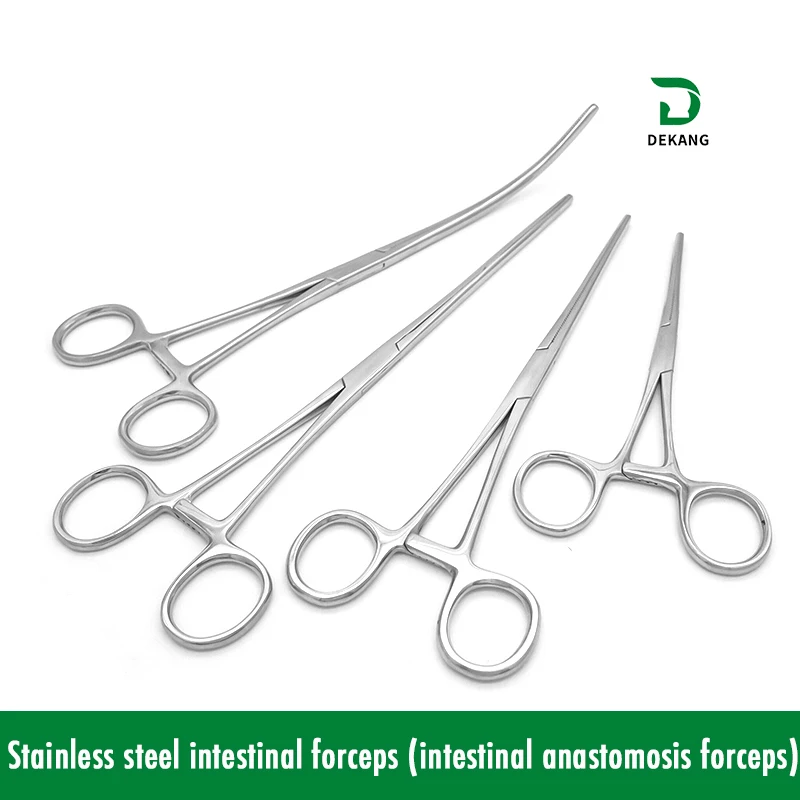 Anastomose Intestinal Fórceps, Cotovelo reto, Sarjam Dentes, Verticais Dentes, Abdominal Clamping, Fixo Pet Cat