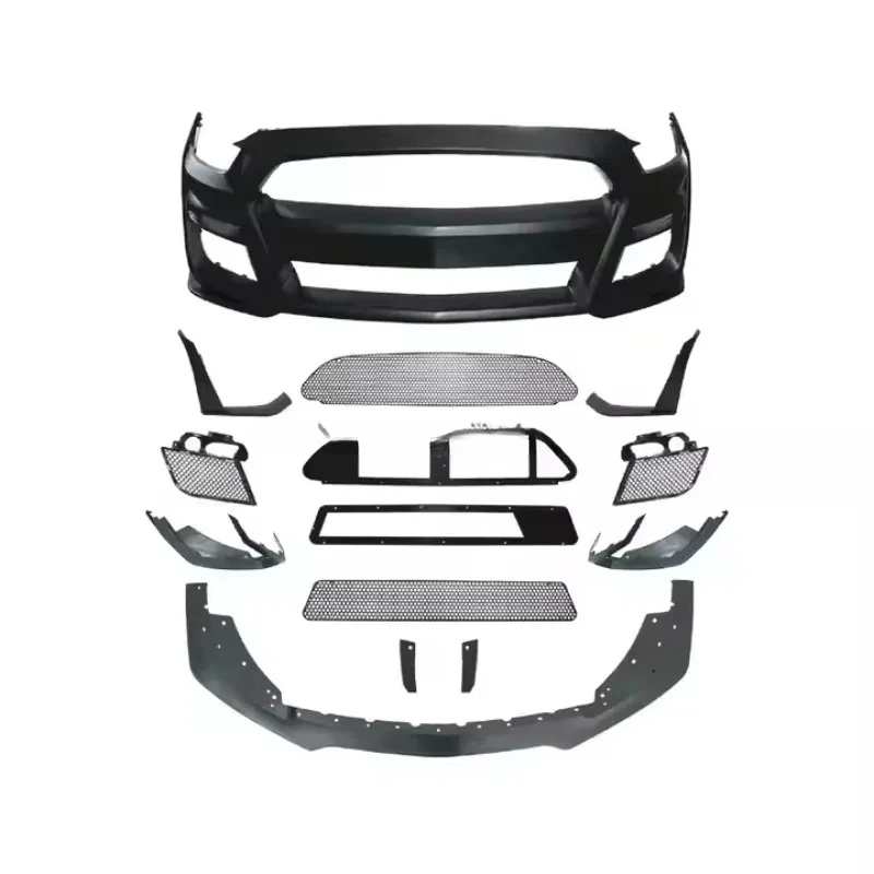 

ZAIQU High Quality New 2015-2017 Mustang GT500 Upgrade Bumper Kit Shelby Look Auto Bumpers in ABS Material for Mustang