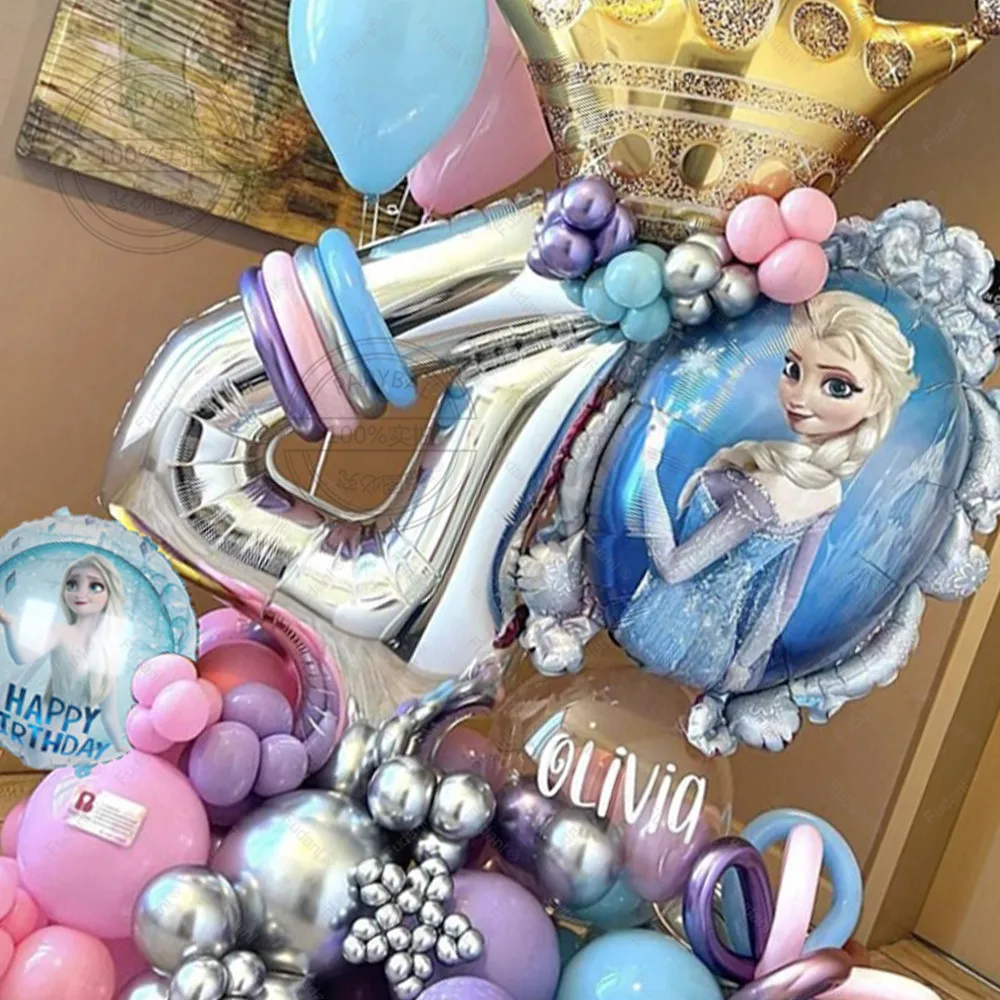 Disney Frozen Princess Elsa Balloons Foil Globos Girls Birthday Party Baby Shower Decorations Anniversary Supplies