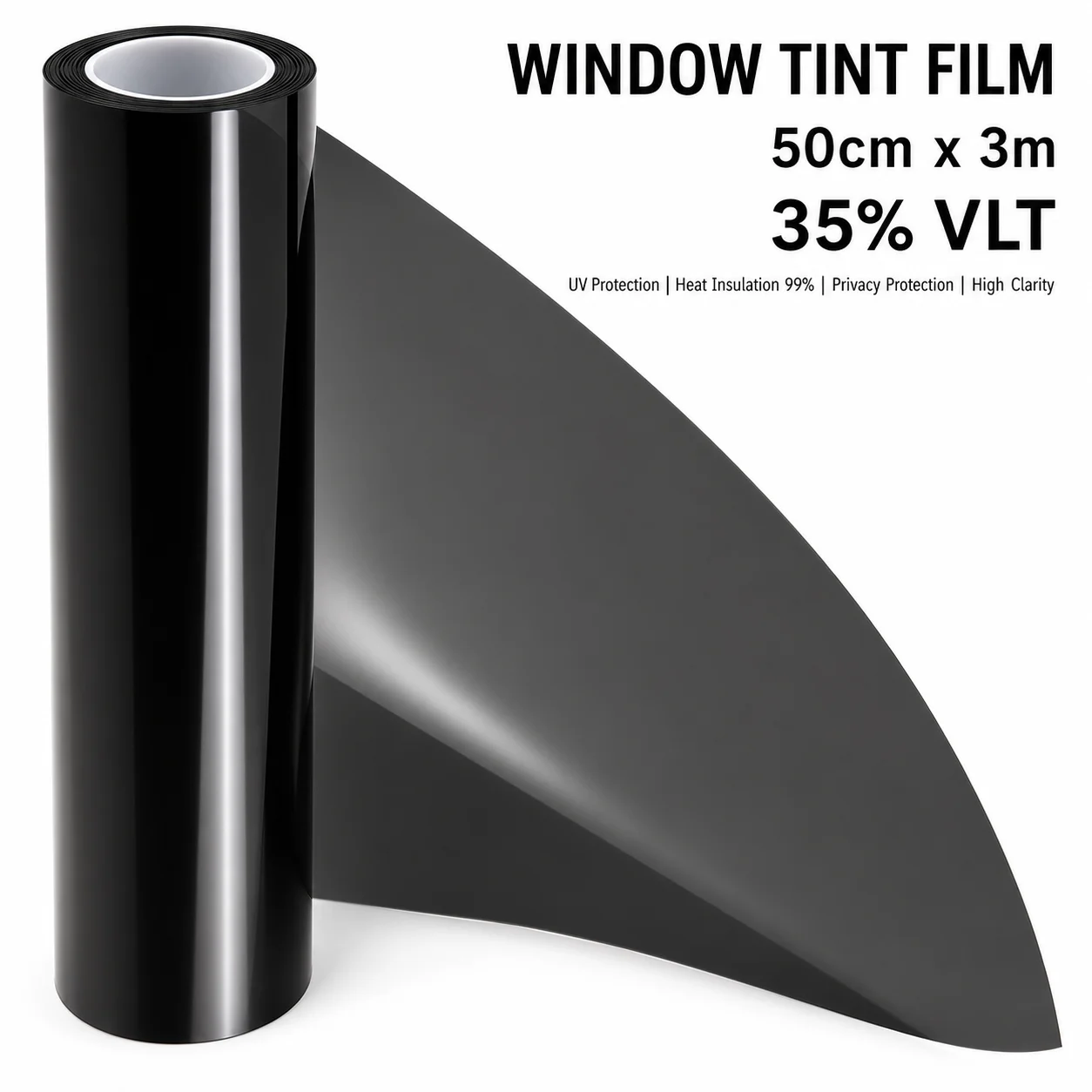 

50cmX300cm 35% VLT Clear View Smoke Auto Glass Window Tint Film Self Adhesive Solar Control Roll Free Sedan Rear Resistant Apply
