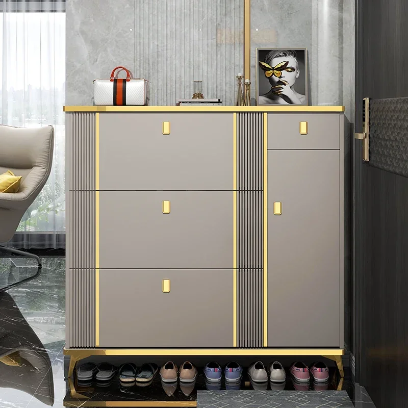 Shoes Organizer Luxury Living Room Shoe Cabinets Design Modern Storage Narrow Hall Shoe Closed Grey Schoenenrek Household Items