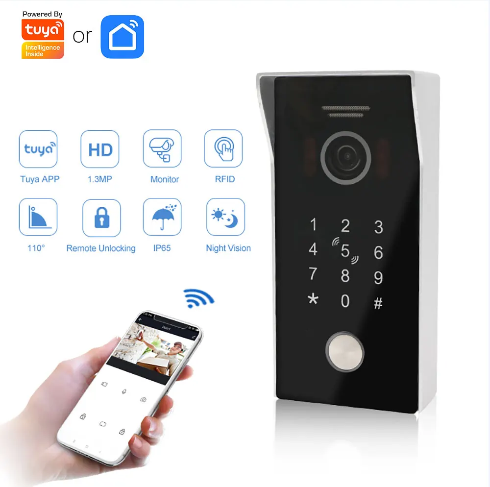 IP 보안 카메라 POE 스위치 7inch10 터치 모니터를 갖춘 Tuya 스마트 1080P 디지털 IP 비디오 인터콤 시스템