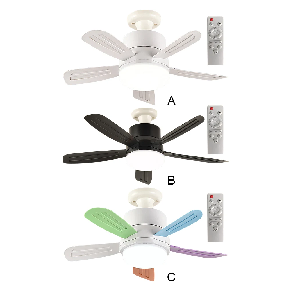 

2 In 1 Hanging Fan with LED Light 3 Gears Silent Ceiling Fan Dimmable Electric Cordless Fan for Dining Room Bedroom Living Room