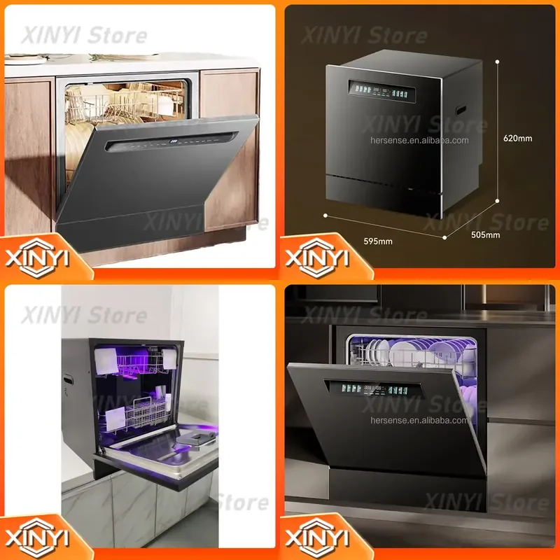18 Inch Home Countertop Dishwasher 12 Place Settings 6 Programs Stainless Steel Tub Pot Tray Washer Kitchen Dish Washing Pro