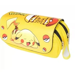 Anime cartoon Pikachu pencil case for primary and secondary school students, children's zipper pencil case, stationery box