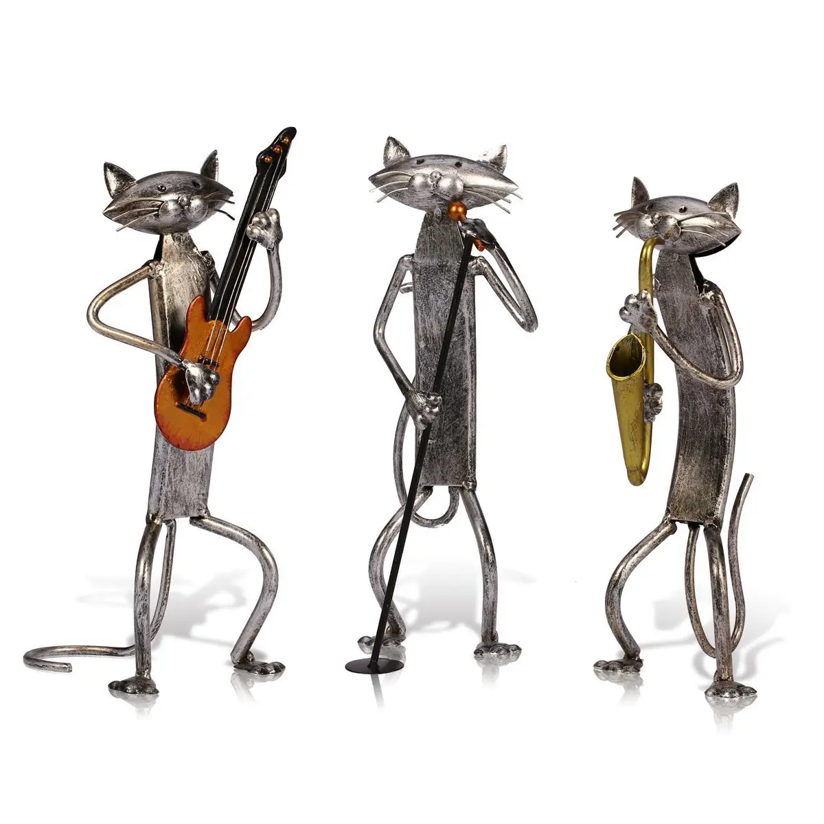 TOOARTS Metal Figurines Miniatures Garden Statues Sculptures Home Decoration Handicrafts Saxophone Furnishing Articles Gifts