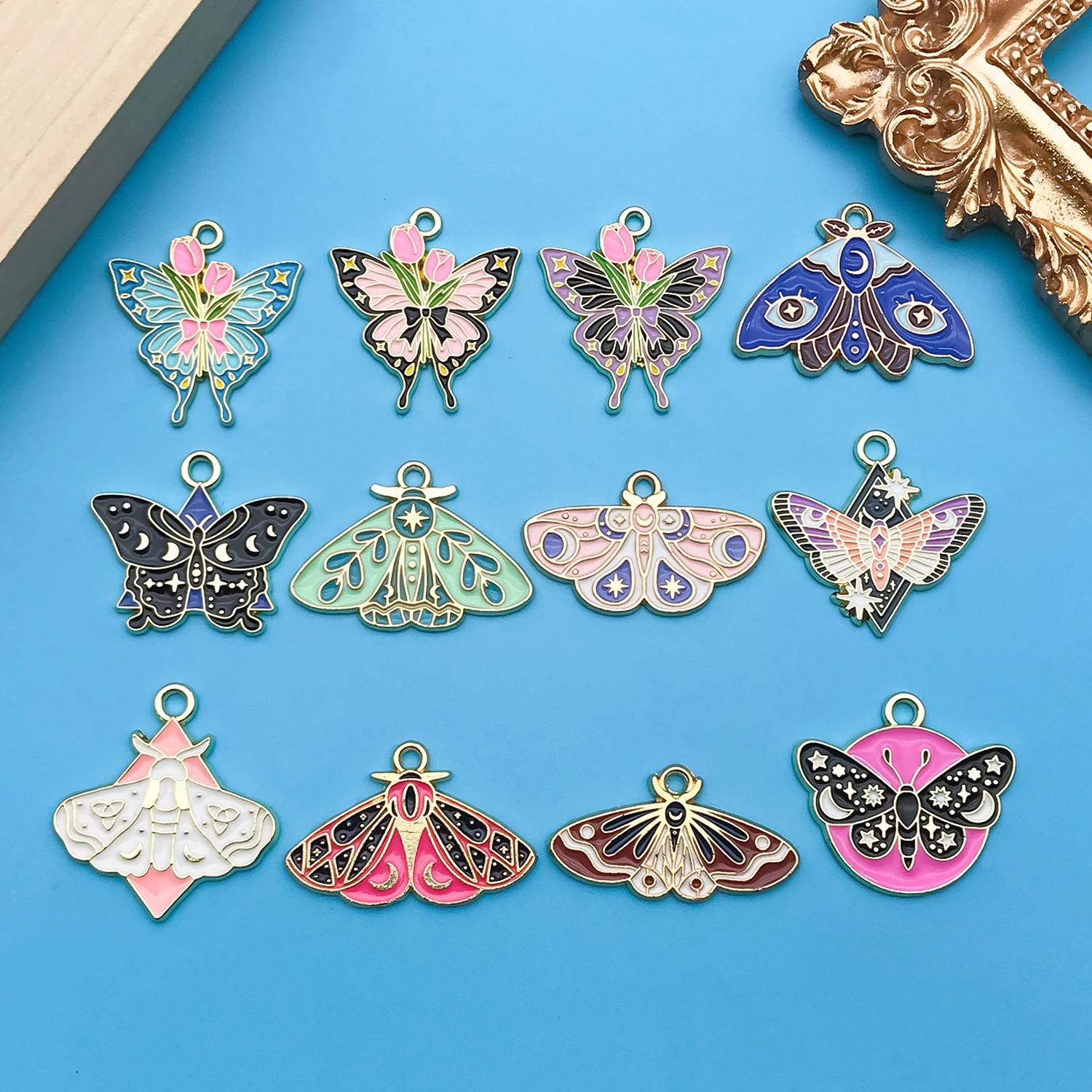 10/12 stücke gemischte Emaille Schmetterling Charms kreative bunte Legierung Schmetterling Anhänger