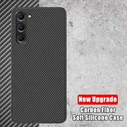 S24 S25 Ultra Carbon Fiber Case For Samsung Galaxy S25 Edge S24 S23 S22 S21 S20 FE Note 20 Ultra 10 S10 Plus Silicone Case Cover