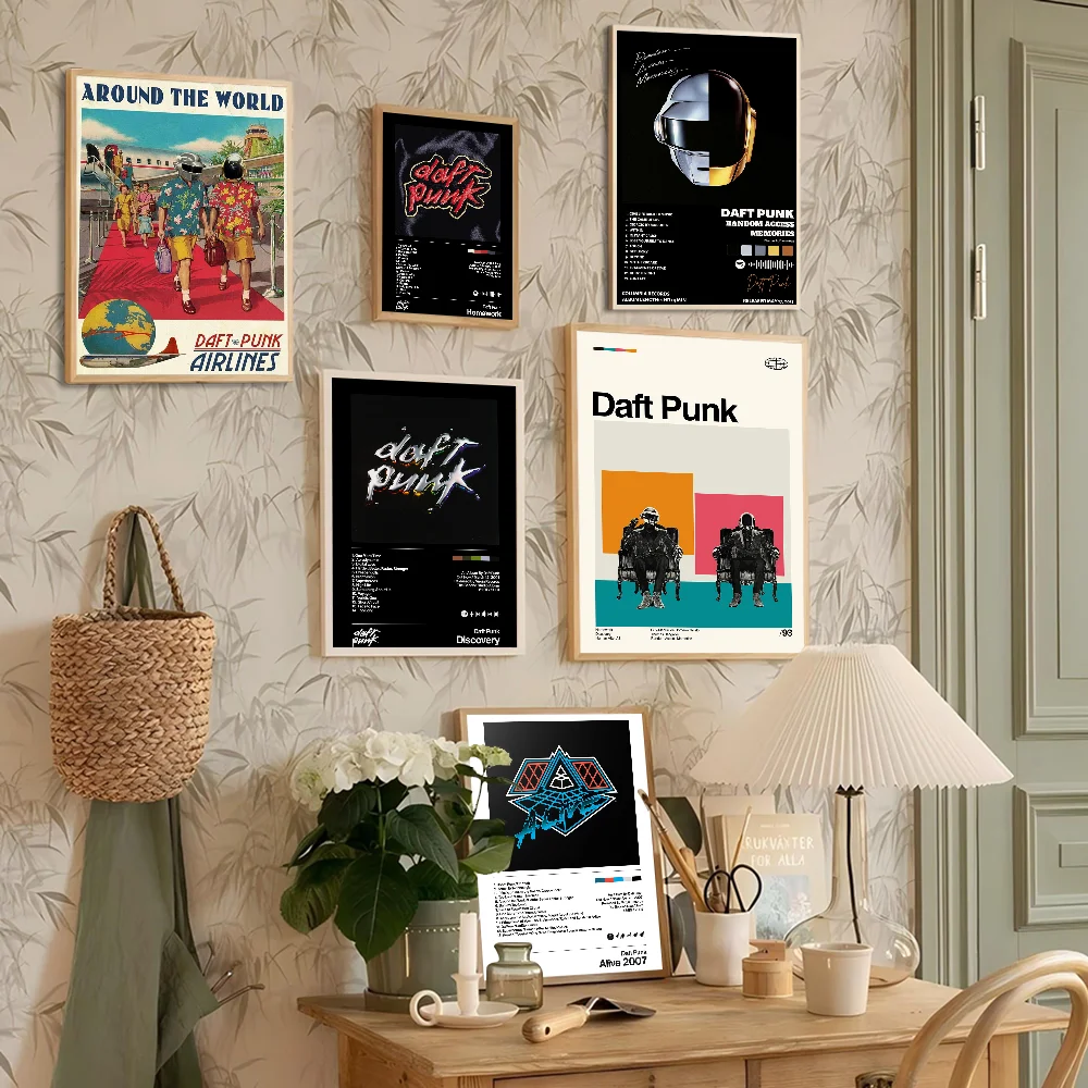 ملصقات الفيلم الكلاسيكي Daft Punk من حول العالم، ملصق حائط فاخر لغرفة المعيشة، ديكور للحانات، ديكور جدار الغرفة #2