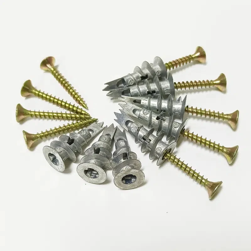 100PCS/50ชุด plasterboard drywall Anchor Hollow Wall Self-drilling Wall plug พร้อมสกรูแตะ drywall Bolt พร้อมสกรูแตะ