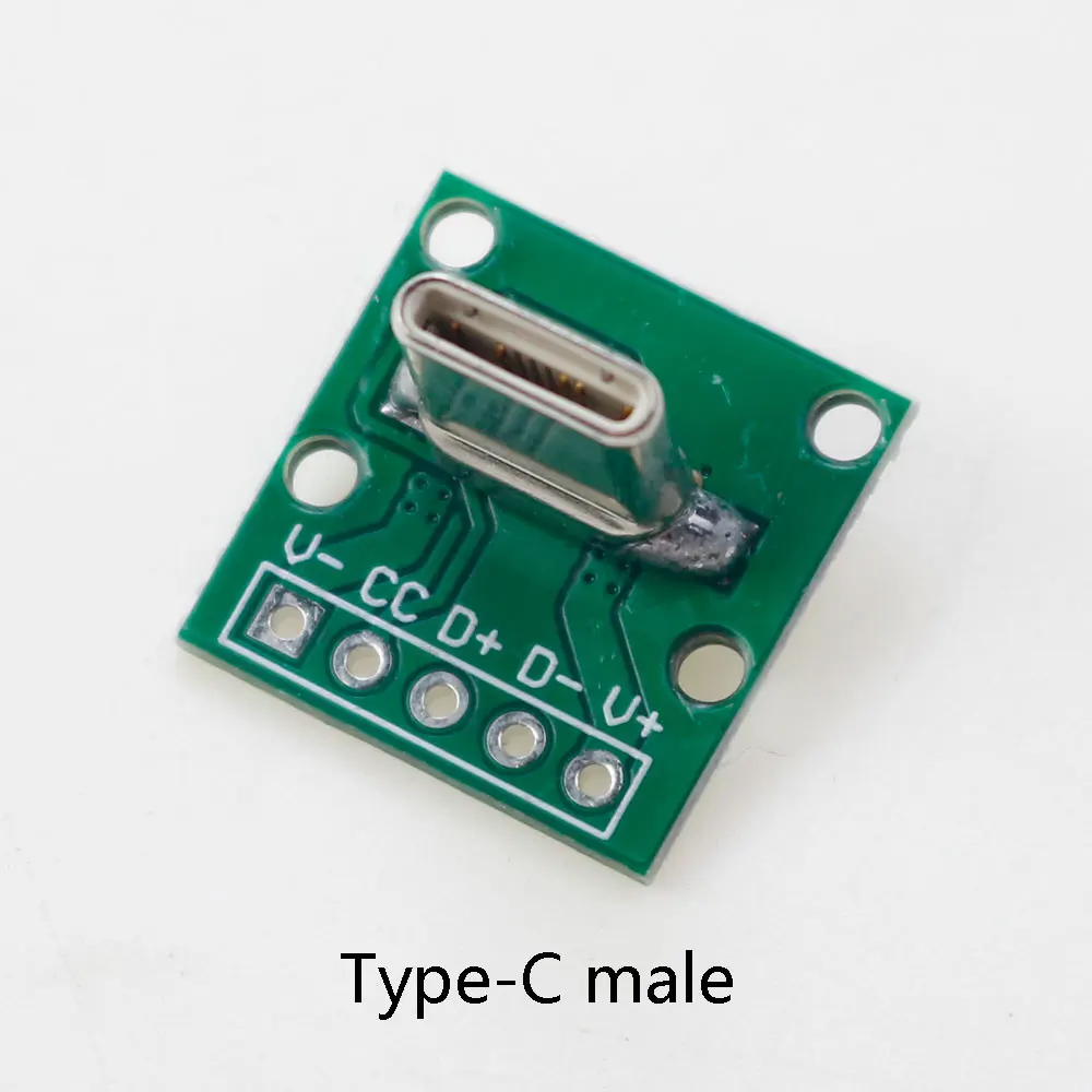 1 szt. Płyta testowa złącze męskie typu C USB 2.54mm Adapter konwerter PCB tabliczka zaciskowa portu płaskiego — zdjęcie 6