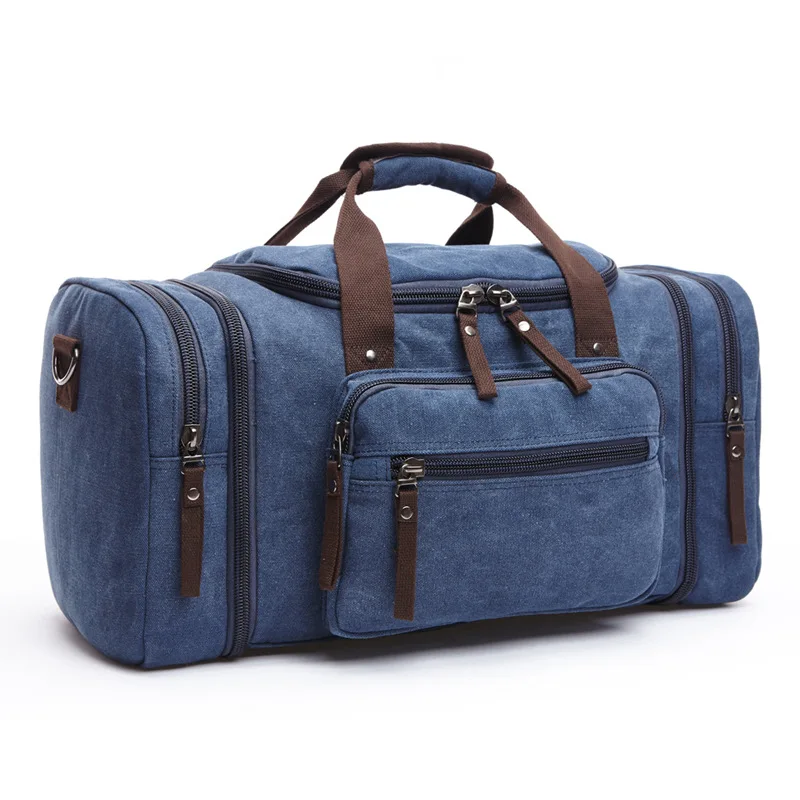 Bolsas de viaje de lona para hombre, bolsa de equipaje de gran capacidad para llevar al aire libre, bolsa de lona informal, bolsa de fin de semana, envío directo