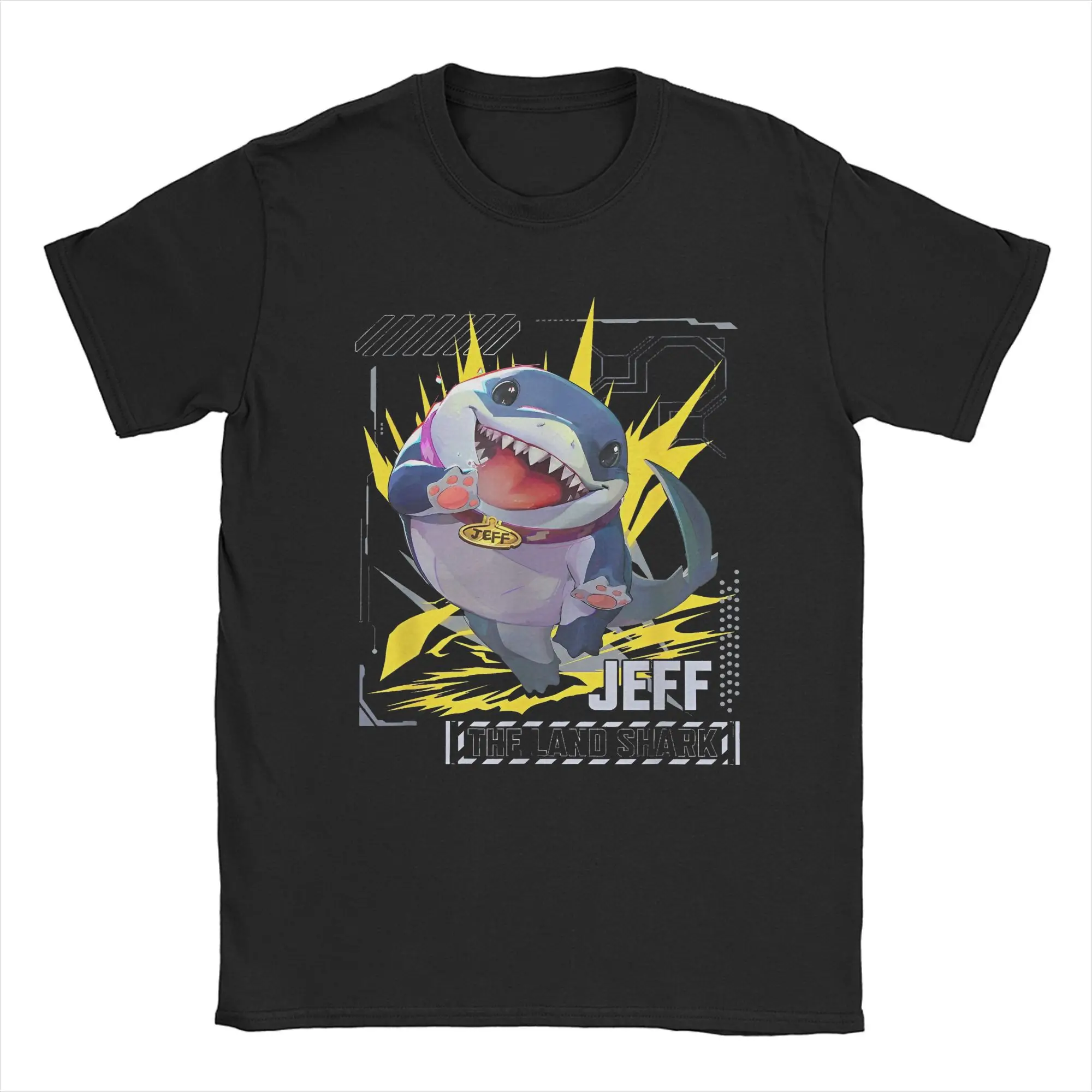 Marvel-Rivals PVP Jeff the Land Shark T-Shirts for Men Gamerverse Super Hero Vintage Cotton Tee T Shirts Graphic Printed Clothes