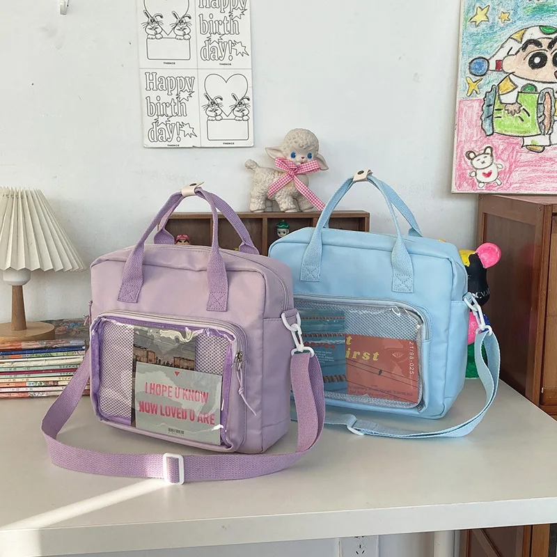 Bolsa Escolar de gran capacidad para niñas adolescentes, mochilas transparentes de moda, todo fósforo, Ita handag, nueva moda, 2024