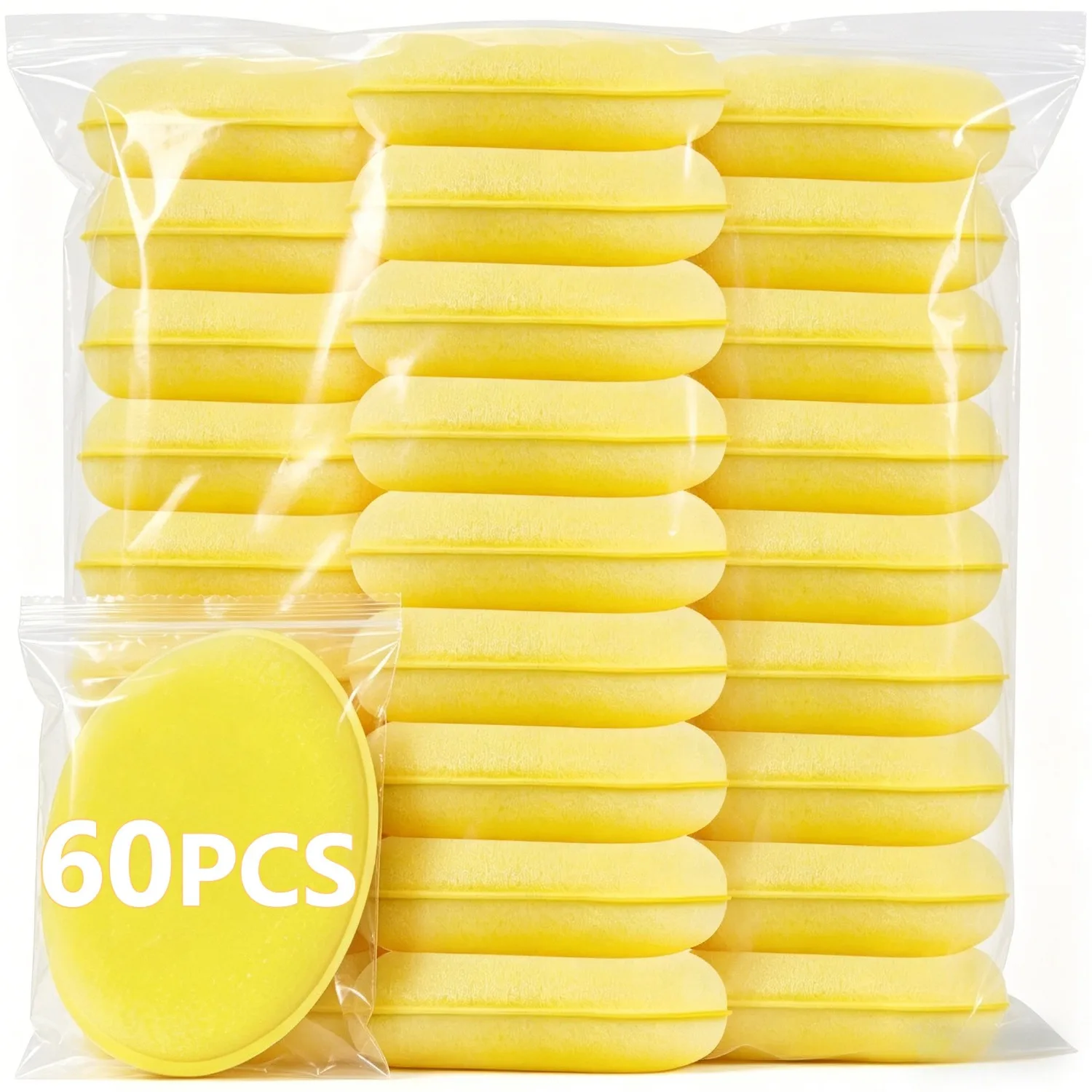 60-12PCS Esponjas de Espuma para Pulir y Encerar Coches, Almohadillas Aplicadoras de Detallado de Alta Densidad, Esponja Suave para Limpieza y Detallado de Coches