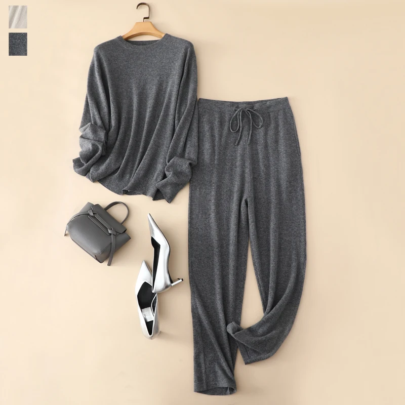 

autumn winter bc trendy loose casual luxury 100% cashmere set