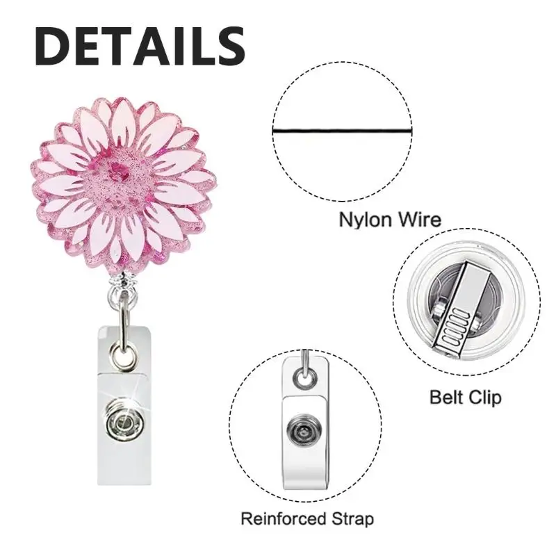 Y1UB Rotating Card Clip Adjustable Cord System Ergonomic Office Equipment ABS Plastic