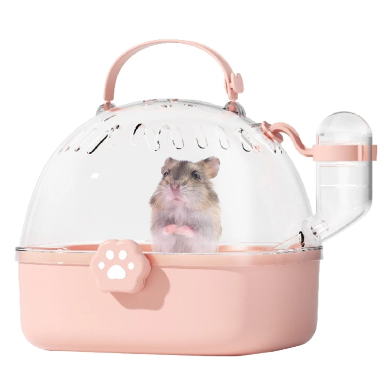 Hamster Outdoor Carriers Cage Portable Hamster Cage with Clear Large Cover for Hamster Bird Carrying Pet Supplies