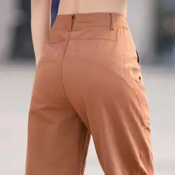 Cotton High Waist Halen Pants Cropped Pants Summer 2025 New Women's Casual Thin Pants