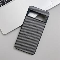 Luxury Carbon Fibre Pattern PC Magnetic Phone Case For Google Pixel 10 9 8 Pro XL 8A 7 7A 6 6A Wireless Charge Protector Cover