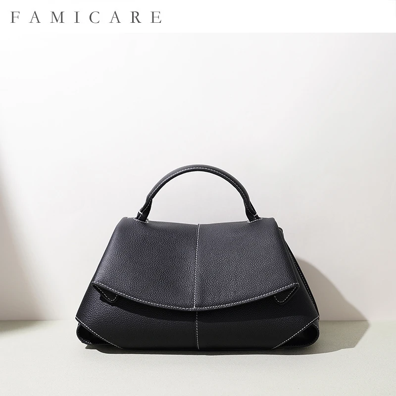 Early Spring Collection Top Grain Leather Crossbody Bag Minimalist Unique Design Premium Shoulder Bag Women Versatile Handbag