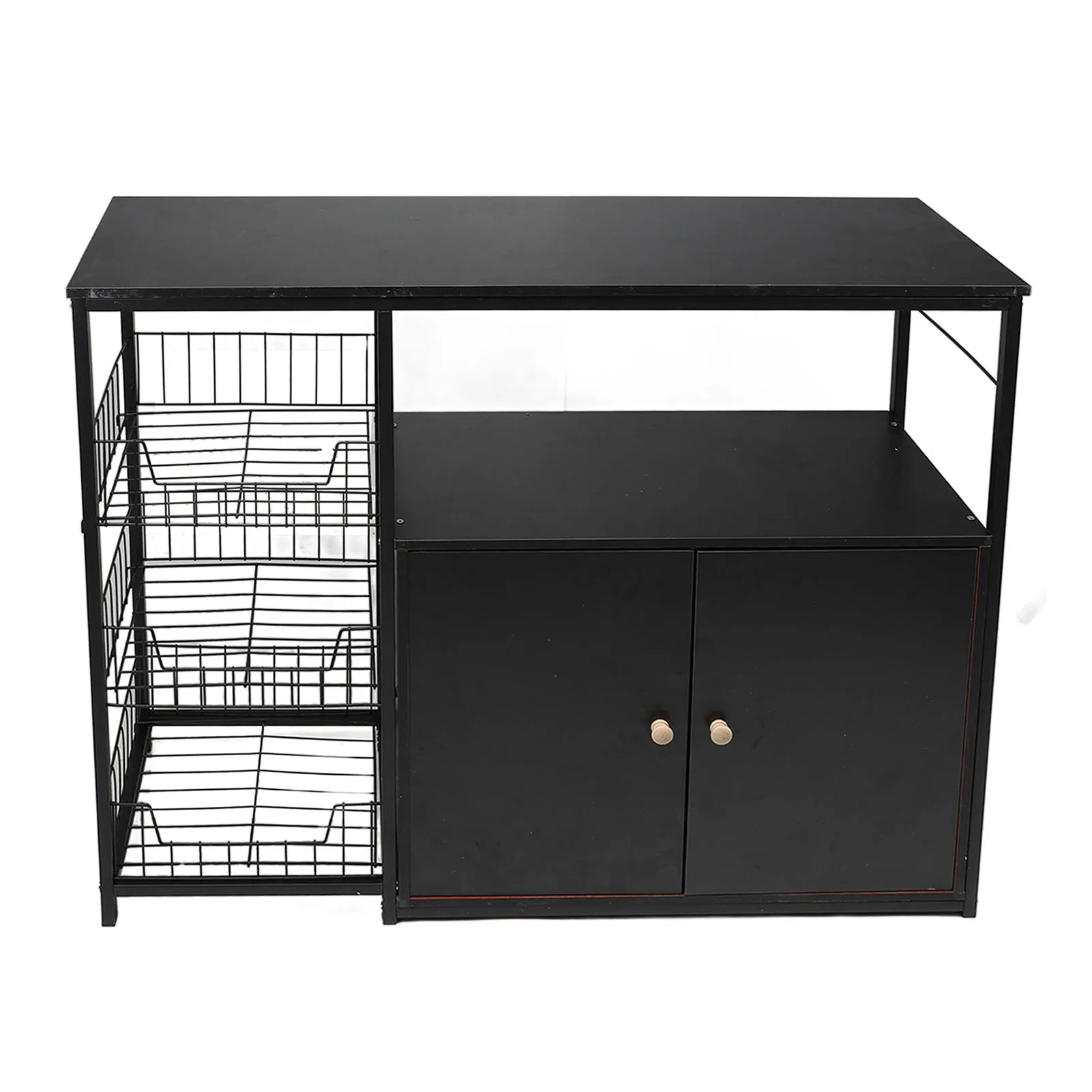 

Kitchen Storage Cabinet Rack Multifunctional Floor Standing Sideboard Cabinet Microwave Shelf Organizer Rack Pot Storage