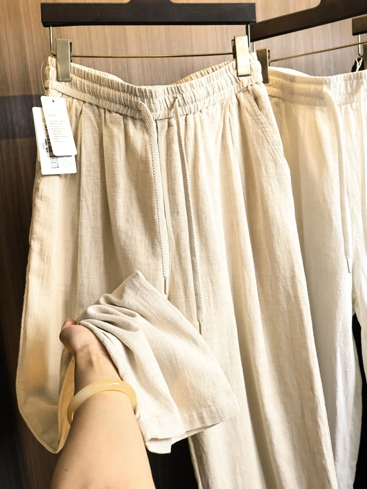 Timeless Fashionable Men's Summer Casual Pants Straight Leg Loose Fit Versatile Hemp Blend Comfortable Breathable Urban Style