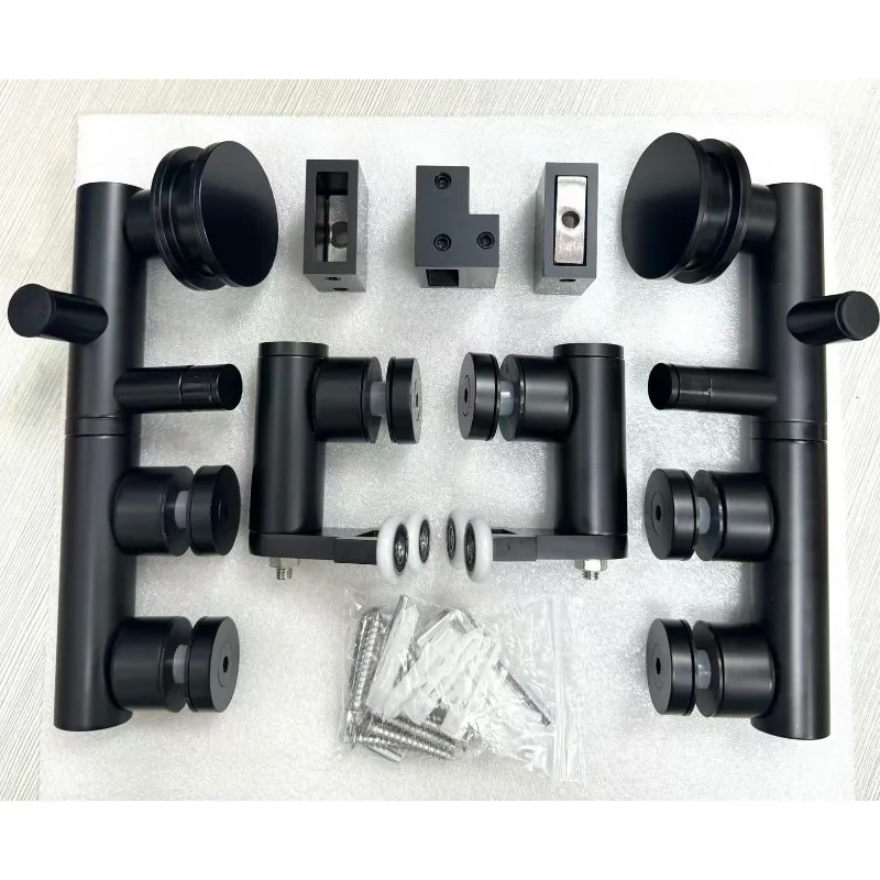 High-end shower room side sliding door pulley, rail roller, buffer pulley, bathroom glass sliding door hanging wheel matching